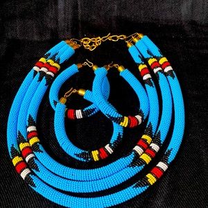 Beautiful beaded necklace and earrings